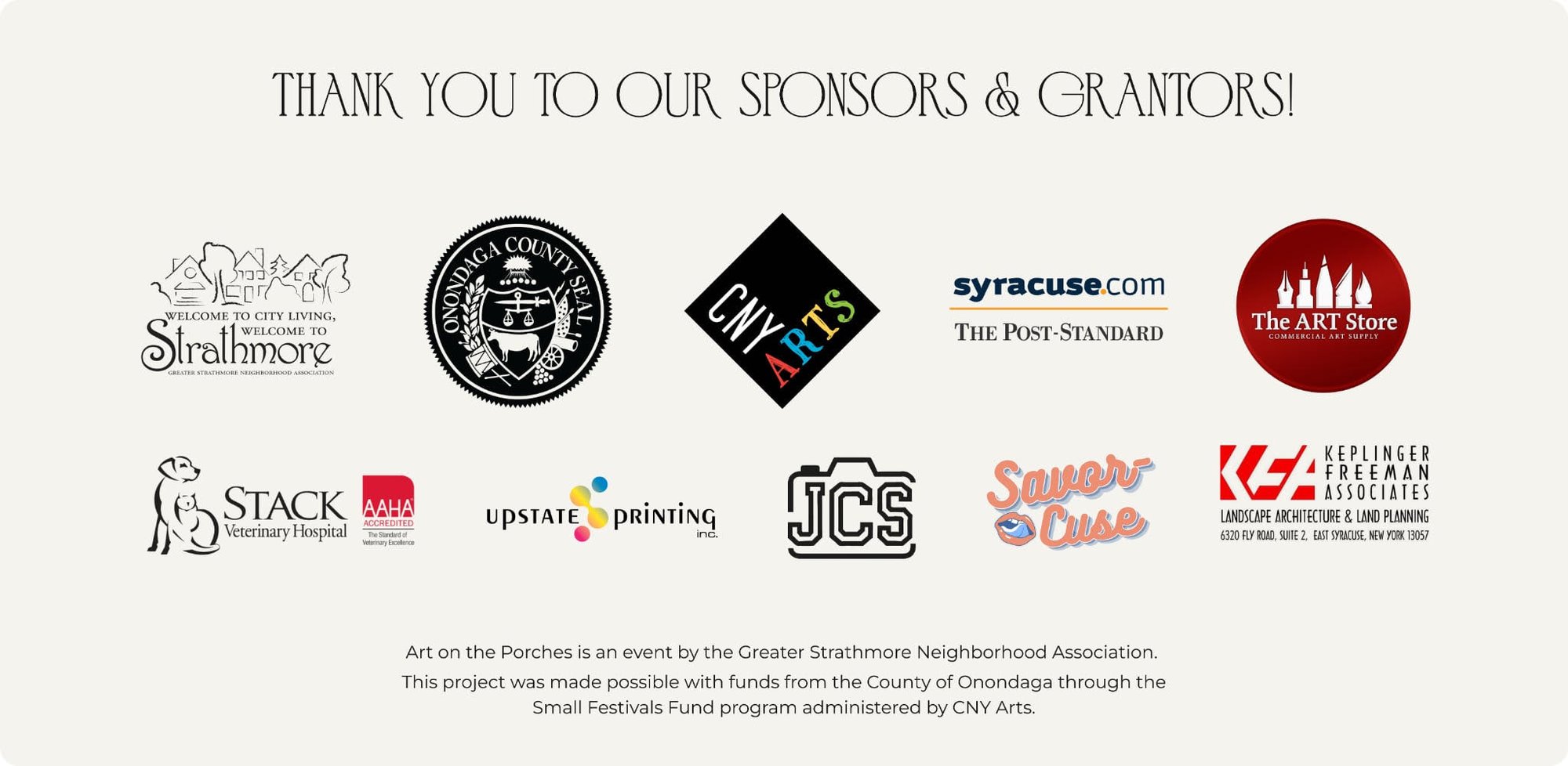 Thank you to our sponsors & grantors